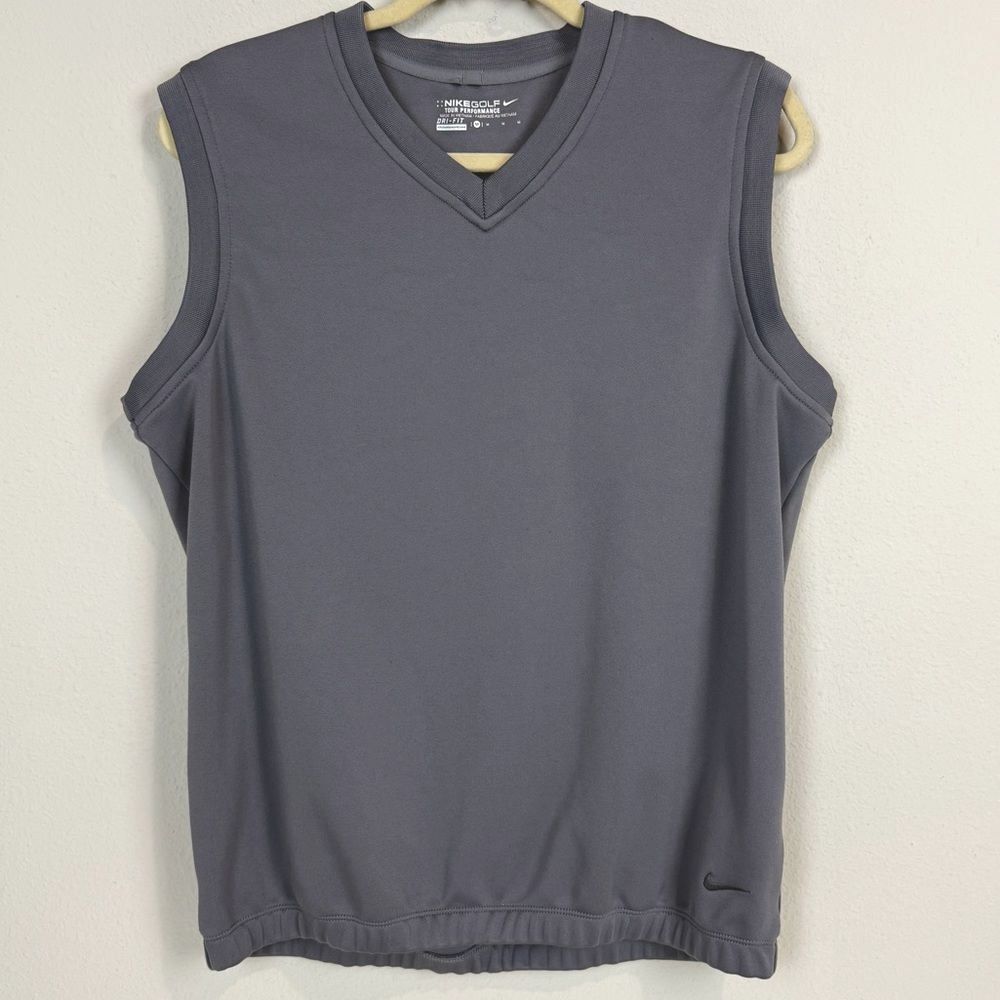 Nike Golf Dri-Fit Pullover V-Neck Vest Gray Elastic Waist M